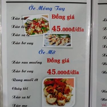 Thực đơn- Quán Ăn Hải Sản 1K