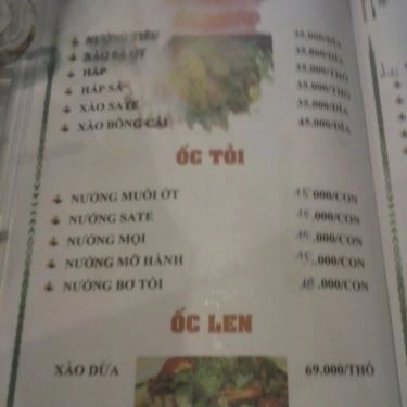 Thực đơn- Quán Ăn Hải Sản 379