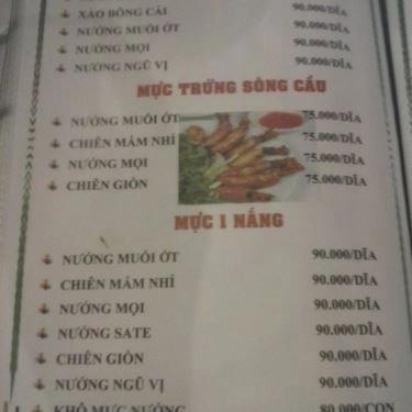 Thực đơn- Quán Ăn Hải Sản 379