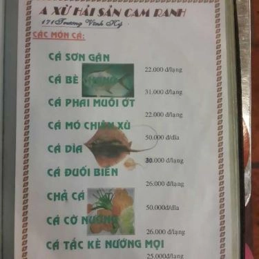 Thực đơn- Quán Ăn Hải Sản A Xừ