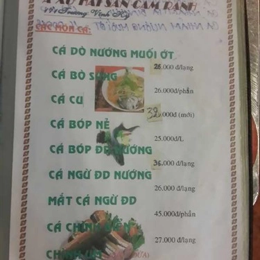 Thực đơn- Quán Ăn Hải Sản A Xừ