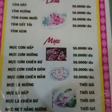 Thực đơn- Quán Ăn Hải Sản Bé Ni 1 - Võ Nguyên Giáp