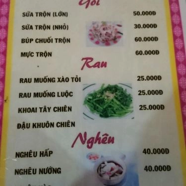 Thực đơn- Quán Ăn Hải Sản Bé Ni 1 - Võ Nguyên Giáp