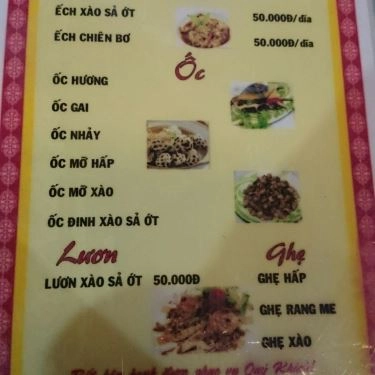 Thực đơn- Quán Ăn Hải Sản Bé Ni 1 - Võ Nguyên Giáp