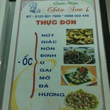 Thực đơn- Quán Ăn Hải Sản Châu Sơn - Nại Tú 2
