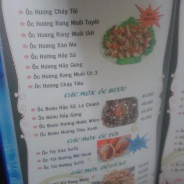Thực đơn- Quán Ăn Hải Sản Cô 3 Dung