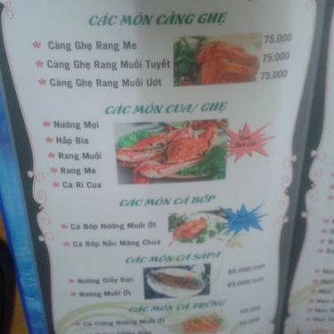 Thực đơn- Quán Ăn Hải Sản Cô 3 Dung