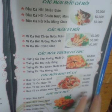 Thực đơn- Quán Ăn Hải Sản Cô 3 Dung