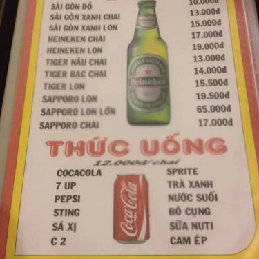 Thực đơn- Quán Ăn Hải Sản Ghẹ Tuyển
