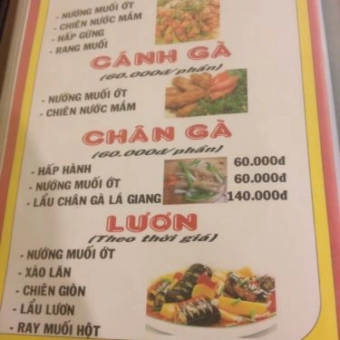 Thực đơn- Quán Ăn Hải Sản Ghẹ Tuyển