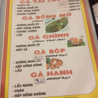 Thực đơn- Quán Ăn Hải Sản Ghẹ Tuyển