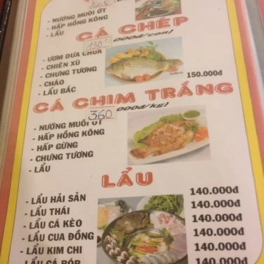 Thực đơn- Quán Ăn Hải Sản Ghẹ Tuyển