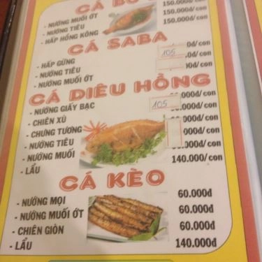 Thực đơn- Quán Ăn Hải Sản Ghẹ Tuyển