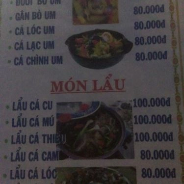 Thực đơn- Quán Ăn Hải Sản Lành Biển