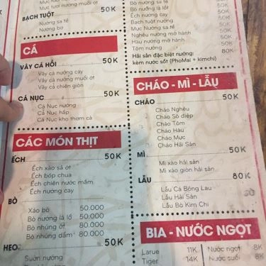 Thực đơn- Quán Ăn Hải Sản N Châu