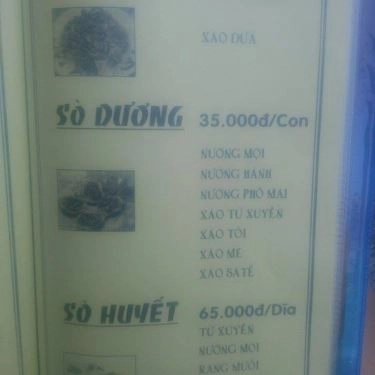 Thực đơn- Quán Ăn Hải Sản NK