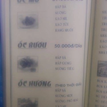 Thực đơn- Quán Ăn Hải Sản NK