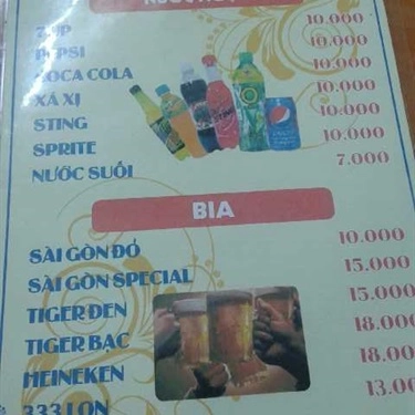 Thực đơn- Quán Ăn Hải Sản Phan Thiết - Nguyễn Thiện Thuật