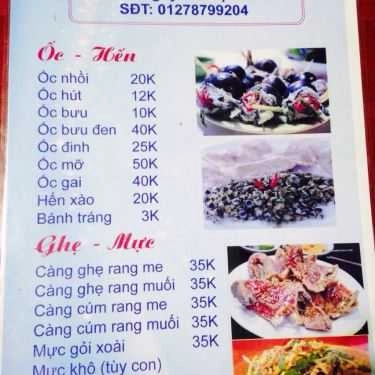 Thực đơn- Quán Ăn Hải Sản SV
