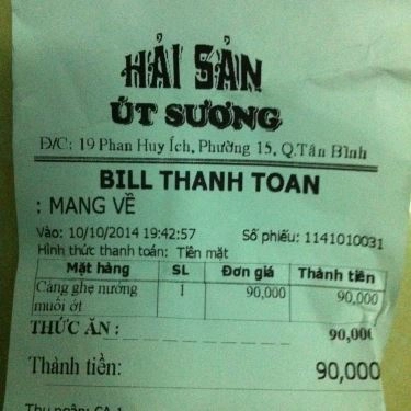 Tổng hợp- Quán Ăn Hải Sản Út Sương - Phan Huy Ích