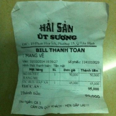 Tổng hợp- Quán Ăn Hải Sản Út Sương - Phan Huy Ích