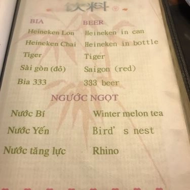 Thực đơn- Hải Thắng - Quán Ăn Gia Đình