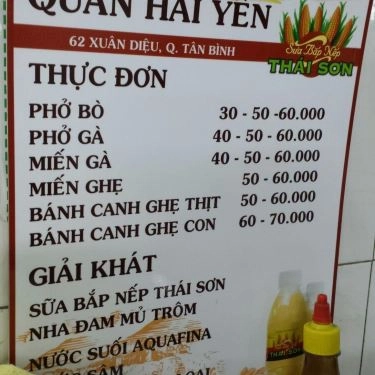 Thực đơn- Quán Ăn Hải Yến - Bánh Canh Ghẹ, Phở