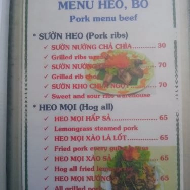 Thực đơn- Quán Ăn Hai Zồ - Nhậu Bình Dân