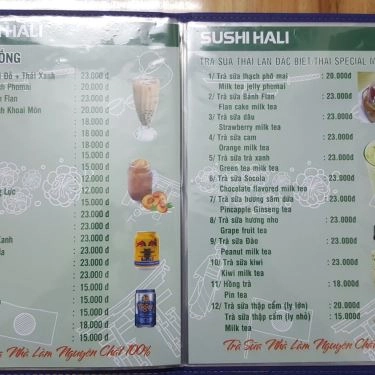 Thực đơn- Quán Ăn Hali Sushi - Nguyễn Văn Lượng