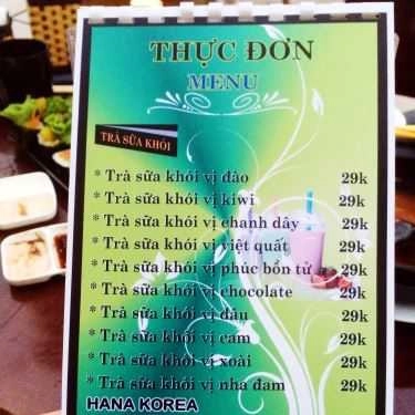 Thực đơn- Hana Korea - Mỳ Cay 7 Cấp Độ & Lẩu Trà Sữa Khói