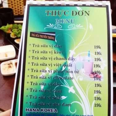 Thực đơn- Hana Korea - Mỳ Cay 7 Cấp Độ & Lẩu Trà Sữa Khói