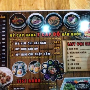 Thực đơn- Quán Ăn HaNa - Mì Cay - Văn Quán