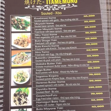 Thực đơn- Hana - Nhà Hàng Nhật Bản