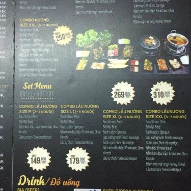 Thực đơn- Quán Ăn Hanoi Taste - Lẩu Nướng Hà Thành