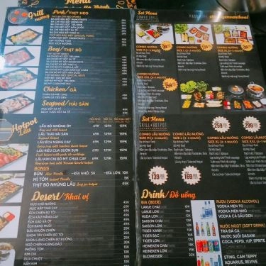 Thực đơn- Quán Ăn Hanoi Taste - Lẩu Nướng Hà Thành