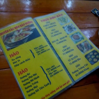 Thực đơn- Quán Ăn Hào Sữa - Hải Sản Tươi Sống