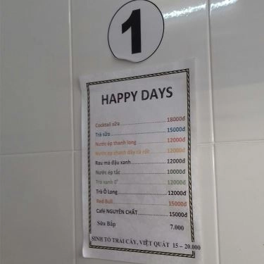 Thực đơn- Quán Ăn Happy Days - Bánh Canh Gấc