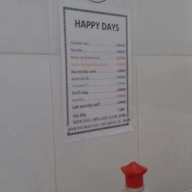 Thực đơn- Quán Ăn Happy Days - Bánh Canh Gấc