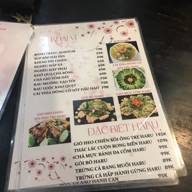 Thực đơn- Haru Haru - Quán Ăn Gia Đình