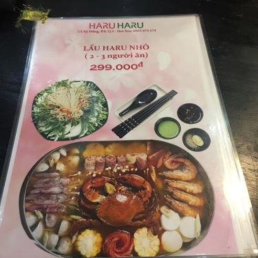Thực đơn- Haru Haru - Quán Ăn Gia Đình