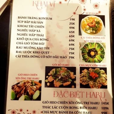 Thực đơn- Haru Haru - Quán Ăn Gia Đình