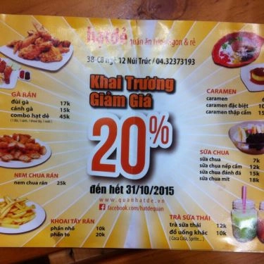 Thực đơn- Quán Ăn Hạt Dẻ Quán - Đồ Ăn Vặt