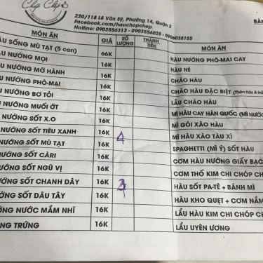 Tổng hợp- Quán Ăn Hàu Chóp Chép - Thế Giới Hàu