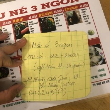 Thực đơn- Quán Ăn Hàu Né 3 Ngon - Hàu Né & Bò Né