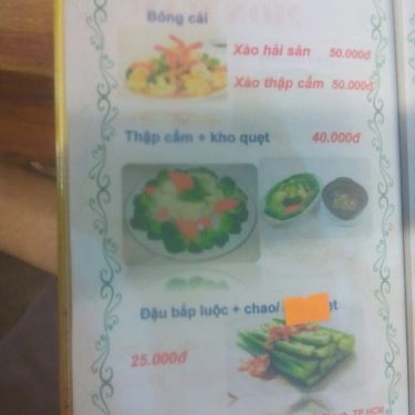 Thực đơn- Quán Ăn HD Quán - Lẩu Cá Bớp - Thanh Đa