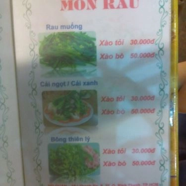 Thực đơn- Quán Ăn HD Quán - Lẩu Cá Bớp - Thanh Đa