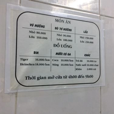 Thực đơn- Quán Ăn Hẻm Nướng - Bún Chả