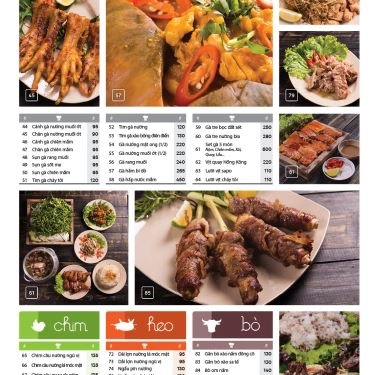 Thực đơn- Quán Ăn Hẻm Quán - Ẩm Thực Đường Phố Sài Gòn