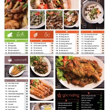 Thực đơn- Quán Ăn Hẻm Quán - Ẩm Thực Đường Phố Sài Gòn