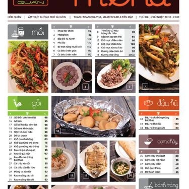 Thực đơn- Quán Ăn Hẻm Quán - 66 Hoàng Cầu